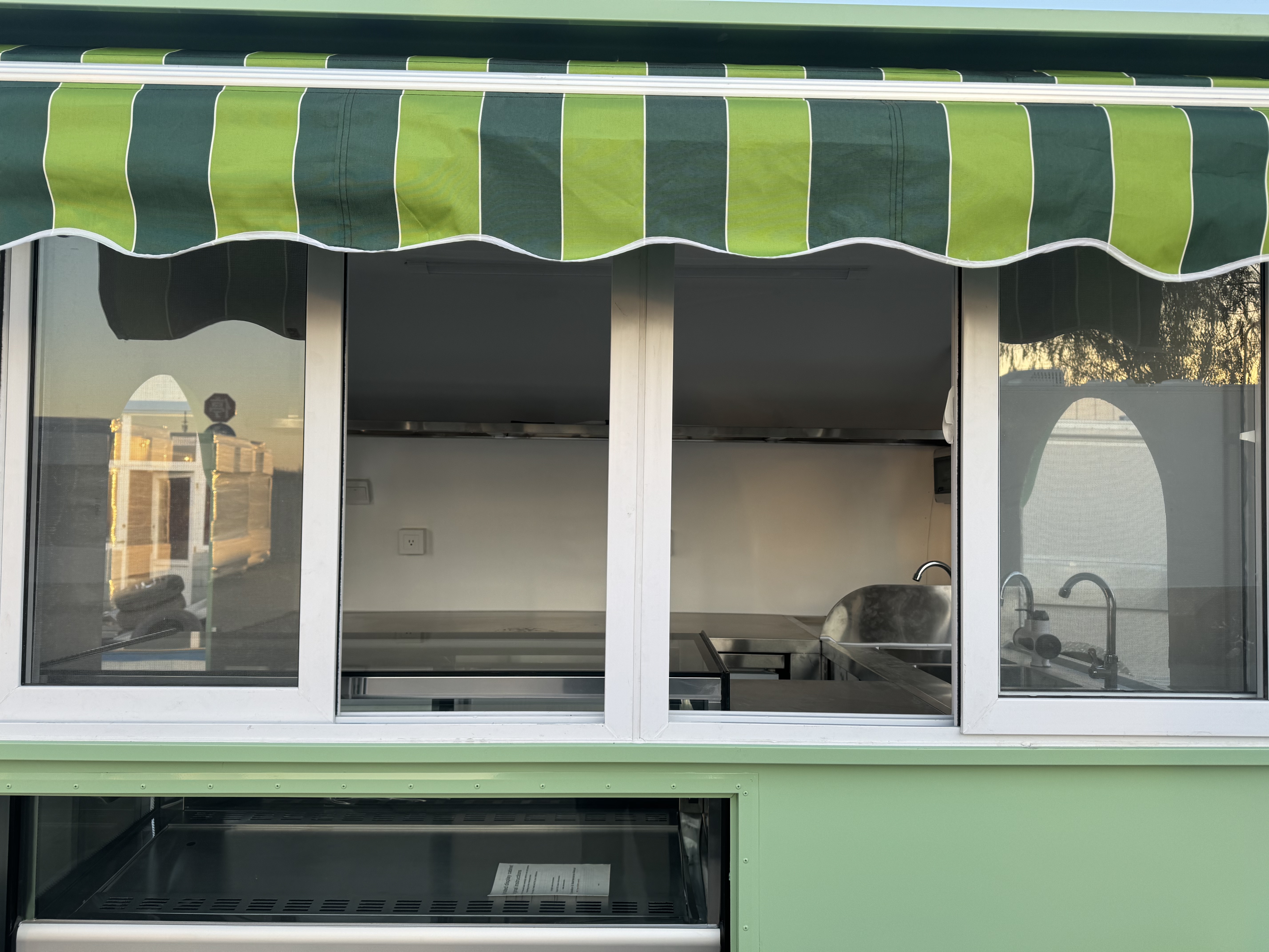 Towable Mint Green Curved Food Concession Trailer | Arc-Style Vendor Cart for Markets & Events