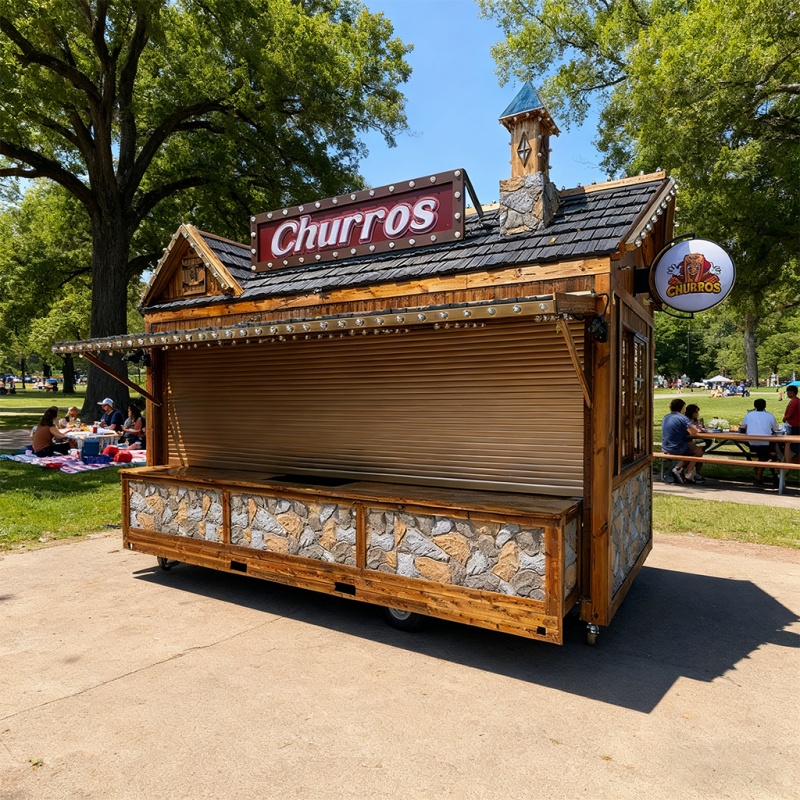 Ancient Wooden house mobile Food Truck: Create your street Bestseller Snack Station