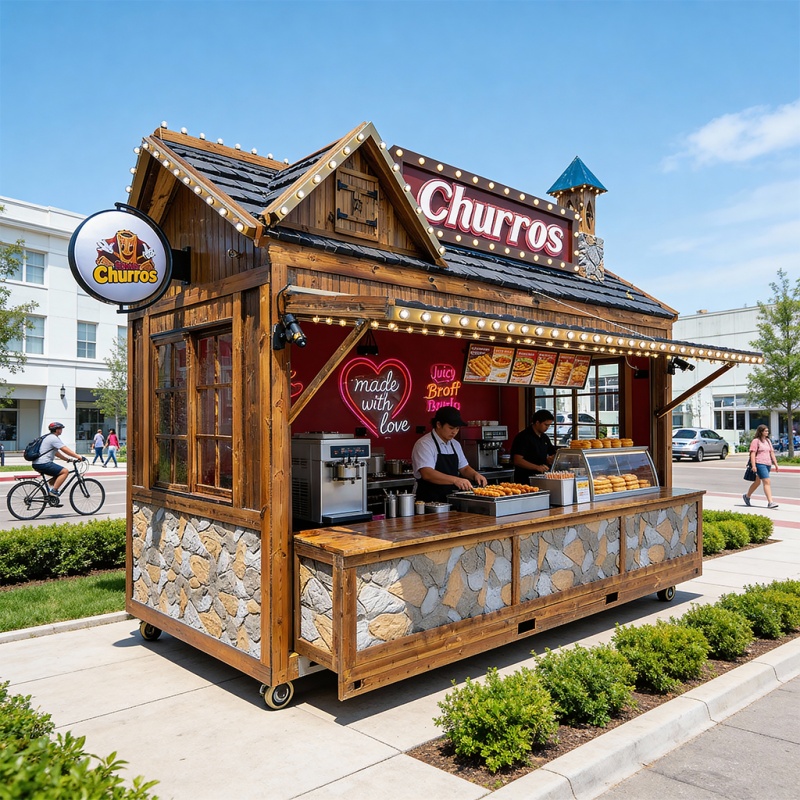 Ancient Wooden house mobile Food Truck: Create your street Bestseller Snack Station