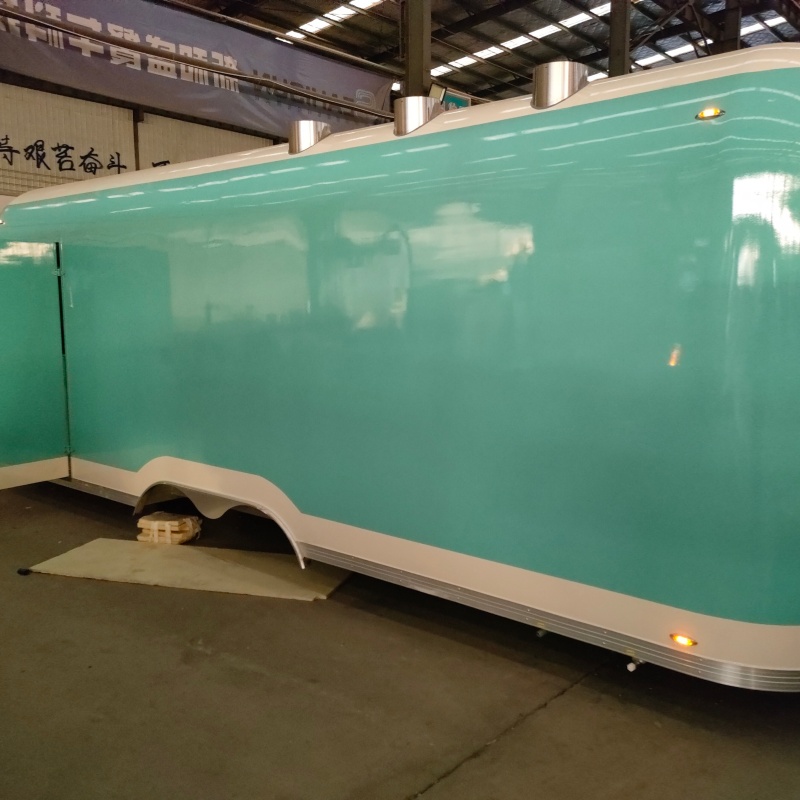 Mint green retro mobile food truck, commercial multi-functional mobile food truck