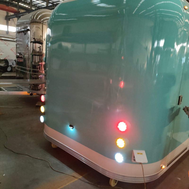 Mint green retro mobile food truck, commercial multi-functional mobile food truck