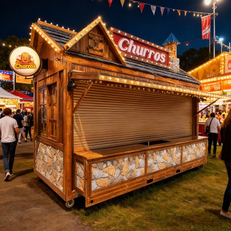 Ancient Wooden house mobile Food Truck: Create your street Bestseller Snack Station