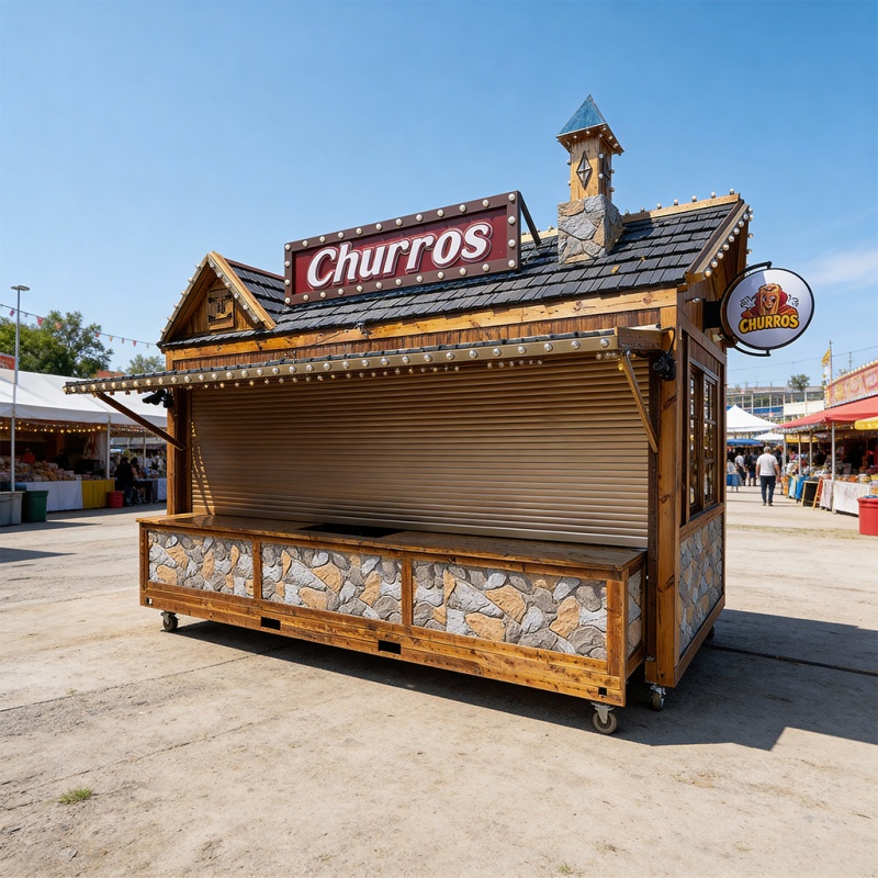 Ancient Wooden house mobile Food Truck: Create your street Bestseller Snack Station